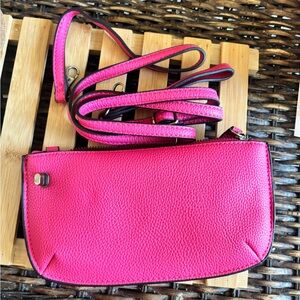 Joy Brand Pink Faux Leather Crossbody Bag Wristlet